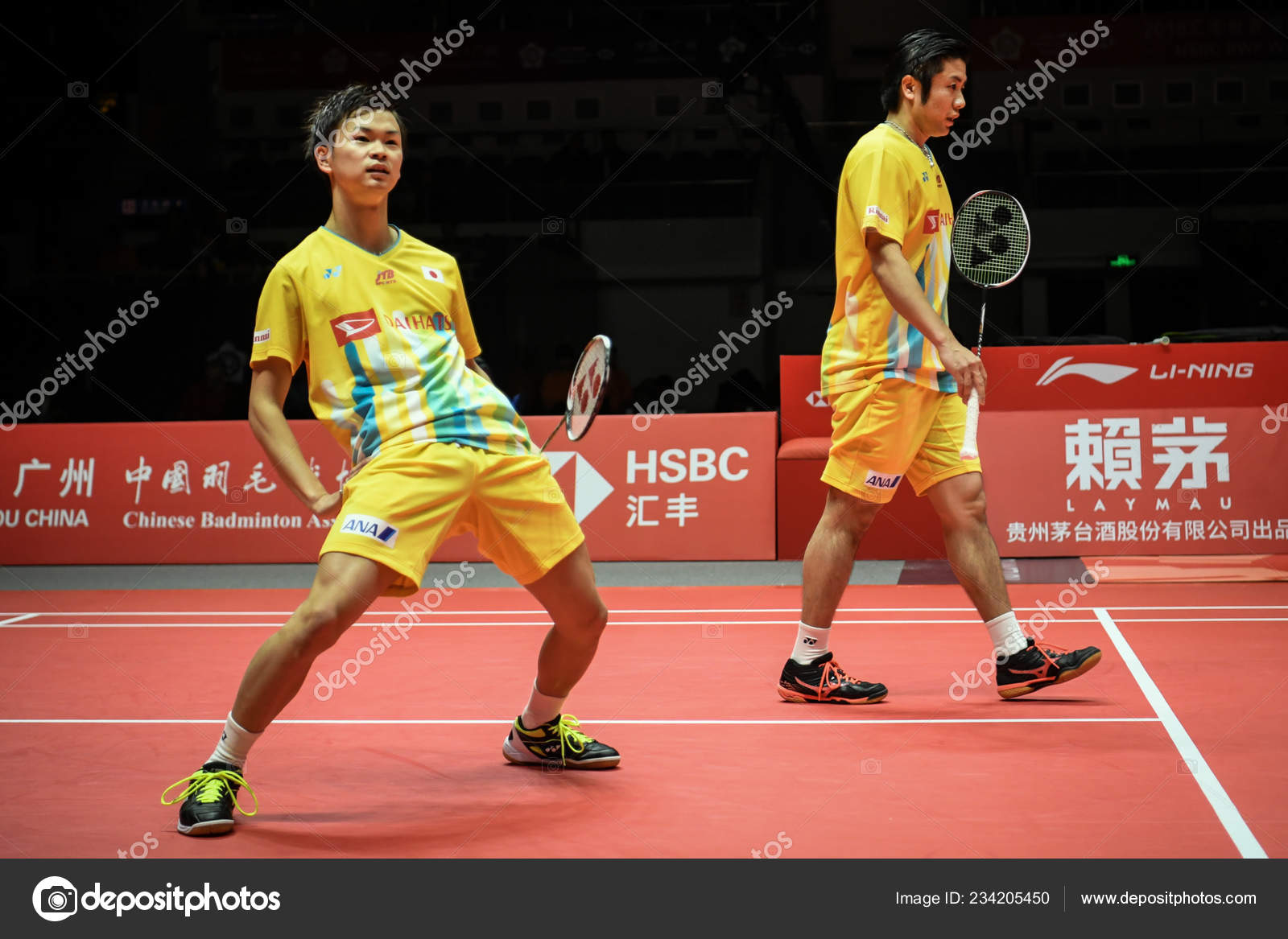 Hiroyuki Endo Yuta Watanabe Japan Return Shot Hendra Setiawan Mohammad Stock Editorial Photo