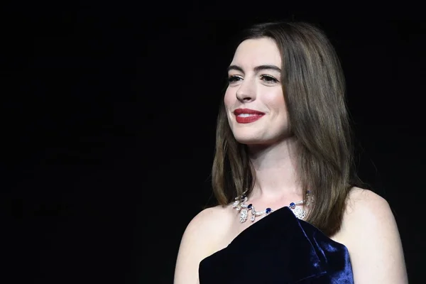 Attrice Americana Anne Hathaway Partecipa Evento Promozionale Marchio Gioielli Keer — Foto Stock