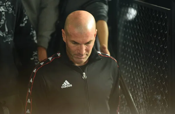 Entrenador Fútbol Francés Jugador Zinedine Zidane Asiste Ceremonia Apertura Una — Foto de Stock