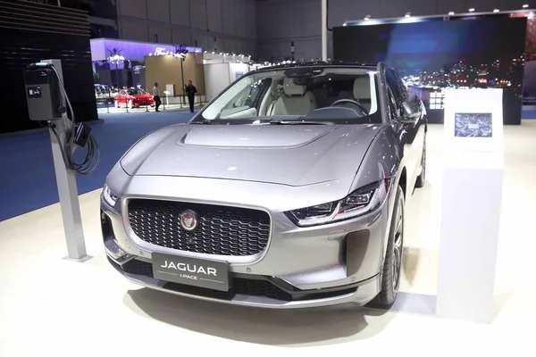Vehículo Eléctrico Batería Pura Jaguar Pace Bev Exhibe Stand Jaguar — Foto de Stock
