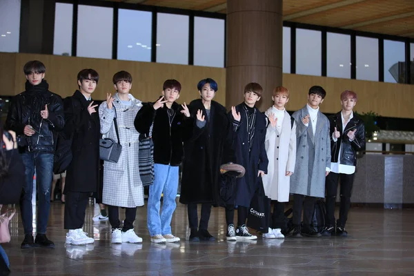 Membri Della Boy Band Sudcoreana Stray Kids Spesso Abbreviata Skz — Foto Stock