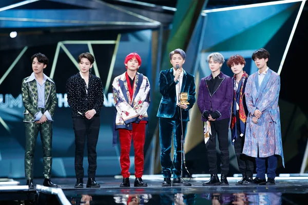 Miembros Boy Band Surcoreana Bts También Conocida Como Los Bangtan — Foto de Stock