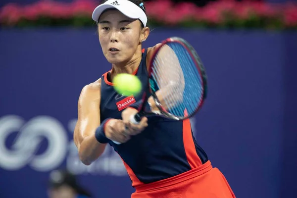 Wang Qiang China Retorna Tiro Para Ashleigh Barty Austrália Sua — Fotografia de Stock