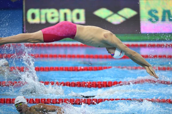 Sun Yang China Compete Revezamento Preliminar 4X200M Campeonato Mundial Natação — Fotografia de Stock