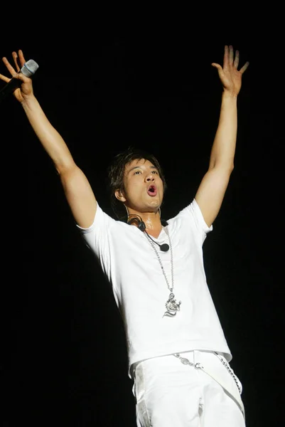 Chinees Amerikaanse Zanger Songwriter Wang Leehom Presteert Tijdens Zijn Concert — Stockfoto