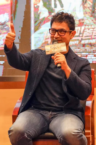 Acteur Indien Aamir Khan Assiste Événement Promotionnel Pour Son Film — Photo