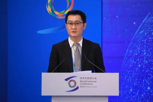 Póni Huateng Elnök Ceo Tencent Holdings Ltd Részt Vesz Egy — Stock Fotó