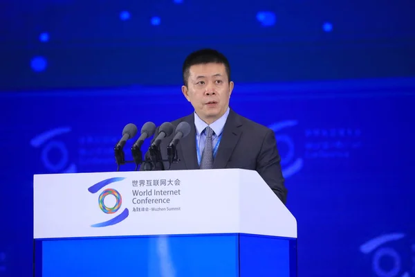 Charles Chao Eller Cao Guowei För Sina Com Talar Öppningsceremonin — Stockfoto