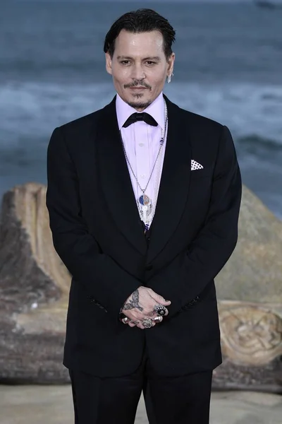 Amerykański Aktor Johnny Depp Pojawia Się Czerwonym Dywanie Ceremonii Zamknięcia — Zdjęcie stockowe