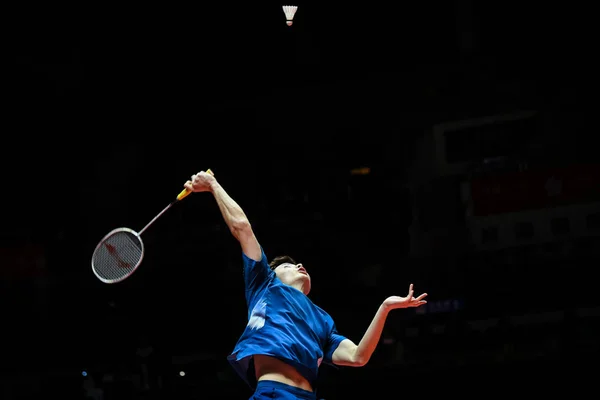 Shu Yuqi China Returns Shot Chou Tien Chen Chinese Taipei — 图库照片