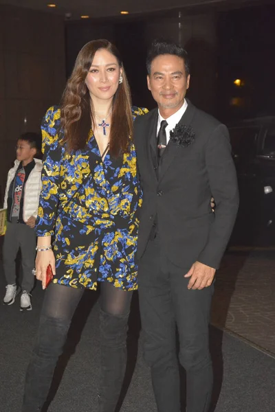 Actor Hong Kong Simon Yam Derecha Asiste 70ª Fiesta Cumpleaños — Foto de Stock