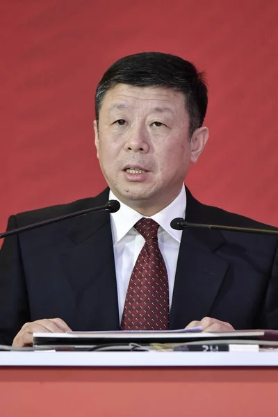 Sun Ruibiao Helyettes Vezető Tisztviselő Állami Közigazgatás Adóztatás Kína Beszél — Stock Fotó
