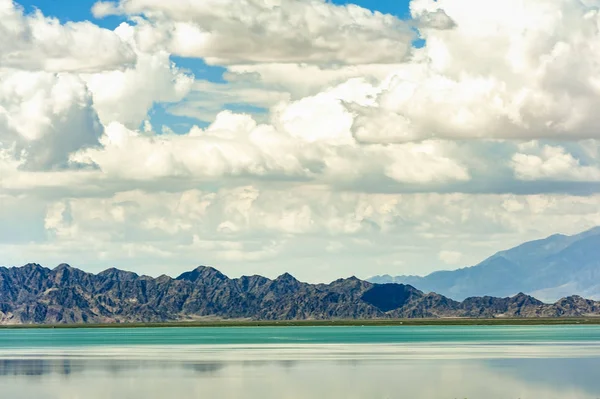 Paisagem Lago Salgado Xiao Qaidam Haixi Mongol Prefeitura Autônoma Tibetana — Fotografia de Stock