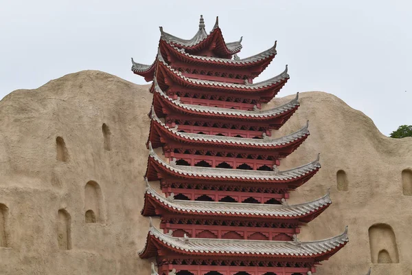 Δείτε Μια Ρεπλίκα Του Dunhuang Ποτά Mogao Σπηλιές Ποτά Mogao — Φωτογραφία Αρχείου