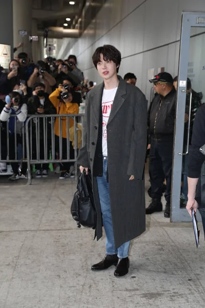 Jižní Korejský Model Herec Ahn Jae Hyun Přijíždí Letišti Pro — Stock fotografie