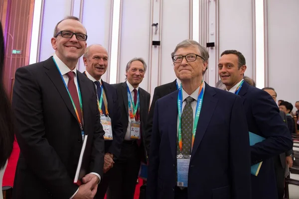 Amerikanska Industrialisten Bill Gates Grundare Microsoft Corporation Sköter Öppningsceremonin För — Stockfoto