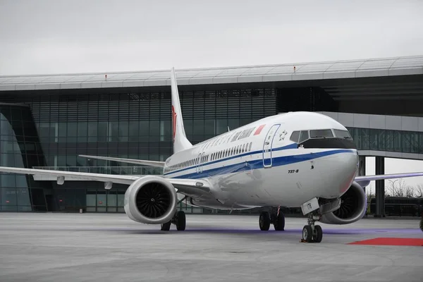 Első Repülőgép Boeing 737 Max Air China Kell Eljuttatni Képen — Stock Fotó