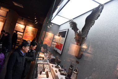 People visit the museum in commemoration of the 100th anniversary of World War I (WWI) in Qingdao city, east China's Shandong province, 11 December 2018 clipart
