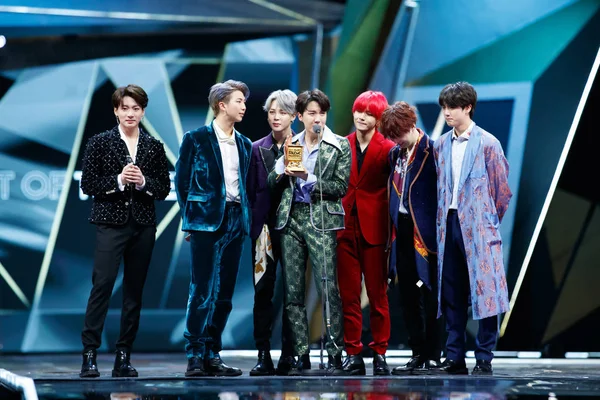 Miembros Boy Band Surcoreana Bts También Conocida Como Los Bangtan — Foto de Stock