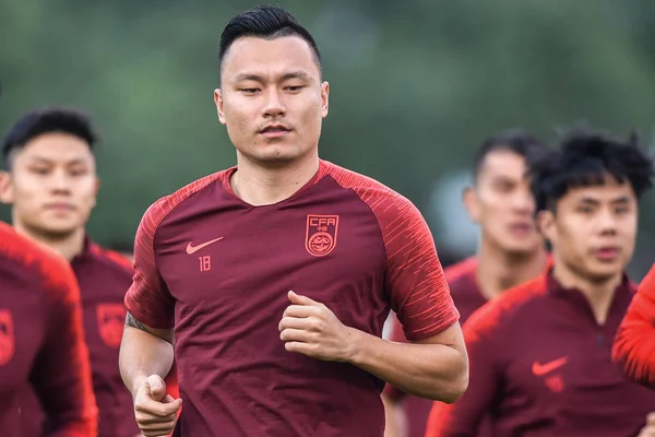 Gao Lin Delantero Compañeros Equipo Selección China Fútbol Masculino Participan —  Fotos de Stock