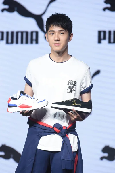 Actorul Chinez Liu Haoran Participă Eveniment Promoțional Organizat Puma Shanghai — Fotografie, imagine de stoc