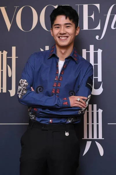 Actorul File Chinez Liu Haoran Participă Gala Vogue Film 2018 — Fotografie, imagine de stoc