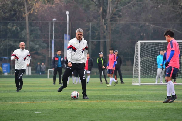 Eski Fransız Futbolcu Hernan Crespo Chengdu Spor Üniversitesi Chengdu Şehir — Stok fotoğraf