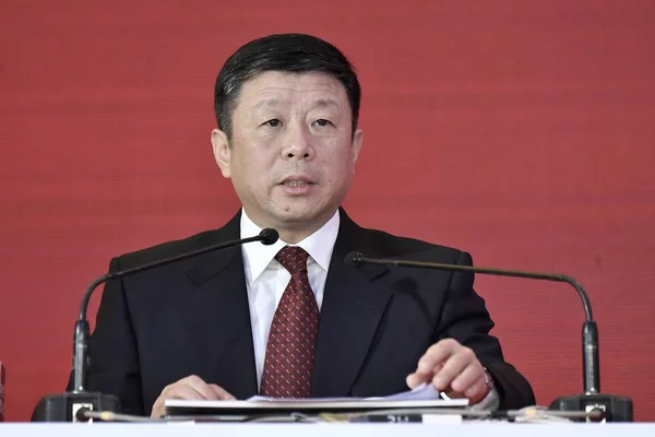 Sun Ruibiao Helyettes Vezető Tisztviselő Állami Közigazgatás Adóztatás Kína Beszél — Stock Fotó