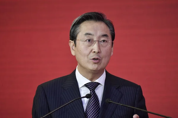 Wang Xiquan Presidente Junta Supervisor Del Banco China Habla Durante —  Fotos de Stock