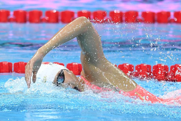 Wang Jianjiahe China Compete Durante Final 800M Freestyle Feminino Campeonato — Fotografia de Stock