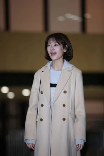 Południowokoreańska Aktorka Jung Tak Min Przybywa Lotnisku Seul Gimpo Przed — Zdjęcie stockowe