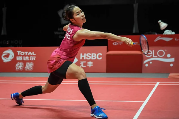 Ratchanok Intanon Thailand Returns Shot Chen Yufei China Women Singles — Stockfoto