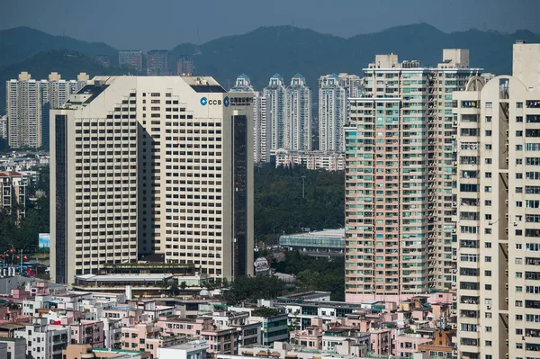 Paesaggio Urbano Grattacieli Grattacieli Nel Distretto Luohu Città Shenzhen Provincia — Foto Stock