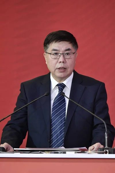 Zou Zhiwu Viceministro Administración General Aduanas China Gacc Habla Durante — Foto de Stock