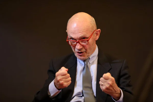 Pascal Lamy Director General Organización Mundial Del Comercio Recibe Una — Foto de Stock