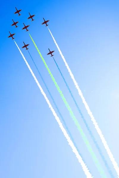 China Aircrafts Aerobatic Team Hongying Meaning Red Eagle Chinese Pla — Stock Photo, Image