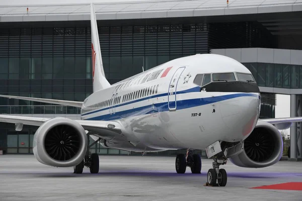 Első Repülőgép Boeing 737 Max Air China Kell Eljuttatni Képen — Stock Fotó