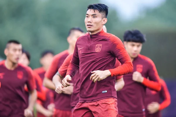 Zheng Zhi Del Equipo Fútbol Masculino Chino Participa Una Sesión —  Fotos de Stock