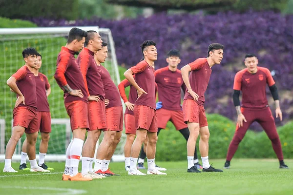 Los Jugadores Selección China Fútbol Masculino Participan Una Sesión Entrenamiento —  Fotos de Stock