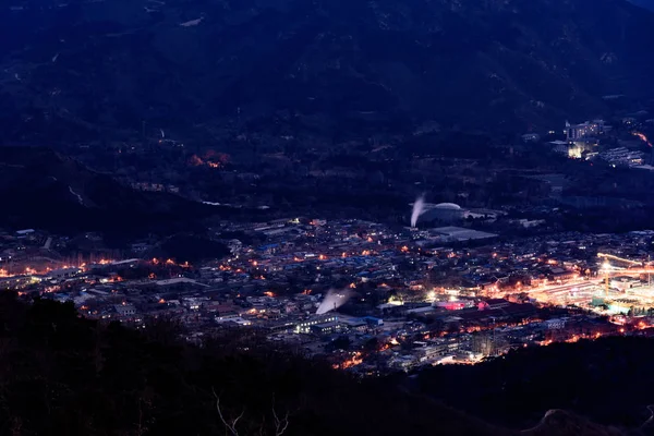 Flygfoto Över Byn Xiangshan Med Rena Energikällor För Vinter Uppvärmning — Stockfoto