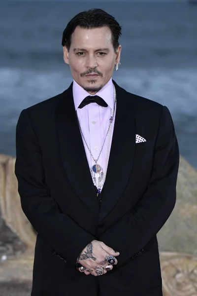 Americký Herec Johnny Depp Přichází Červený Koberec Pro Slavnostní První — Stock fotografie