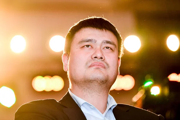 Gwiazda Były Chiński Koszykówki Yao Ming Prezes Stowarzyszenia Chińskich Koszykówki — Zdjęcie stockowe