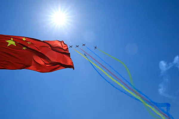 Chinas Flugzeuge Des Kunstflugteams Hongying Roter Adler Der Chinesischen Luftwaffe — Stockfoto