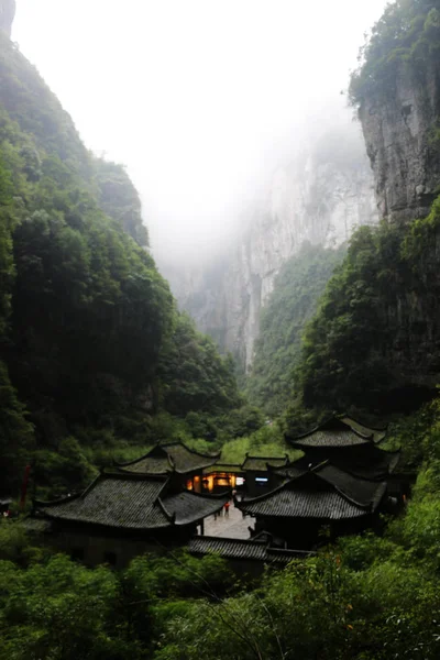 Landschap Van Drie Natuurlijke Bruggen Nationale Geopark Tian Keng San — Stockfoto