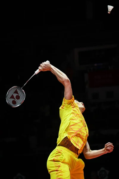 Chou Tien Chen Chinese Taipei Devuelve Una Oportunidad Shu Yuqi — Foto de Stock