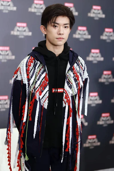 Jackson Yee Yangqianxi Chinese Boy Group Tfboys Attends Interview Rehearsal — Stock Photo, Image