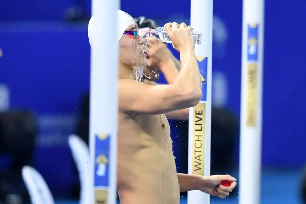 Sun Yang China Deltager 4X200M Relæet Foreløbig Fina World Swimming - Stock-foto