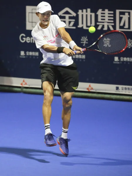 チャイニーズ タイペイのジェイソン チョンが 2018 日中国南部の広東省深セン市で 2018 Atp 深セン オープン テニス — ストック写真