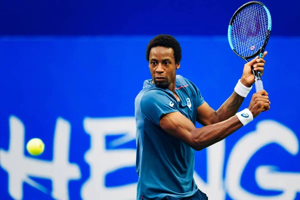 Gael Monfils Francia Gioca Tiro Lloyd Harris Del Sudafrica Nella — Foto Stock