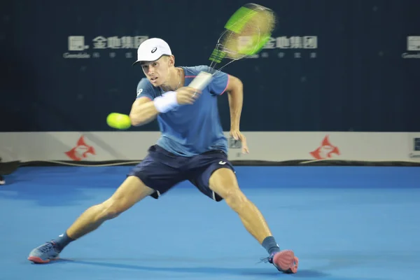 Alex Minaur Ausztrália Visszatér Egy Lövés Francia Pierre Hugues Herbert — Stock Fotó